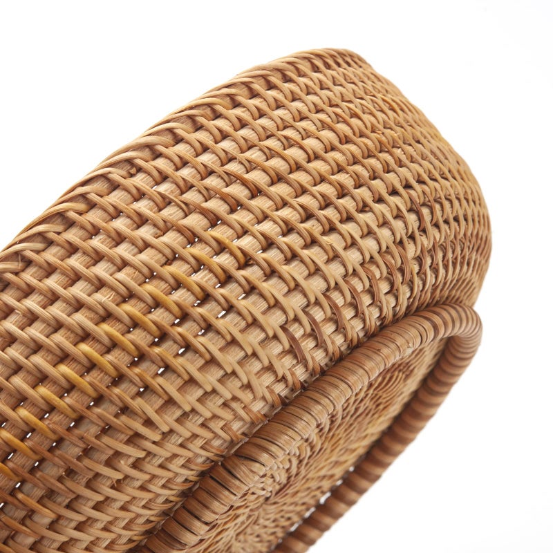 DECRAFTS Round Rattan Fruit Baskets Woven Storage Bowls Key Holder Stackable for Shelf Kitchen Tabletop Natural Set of 3 - Image 2